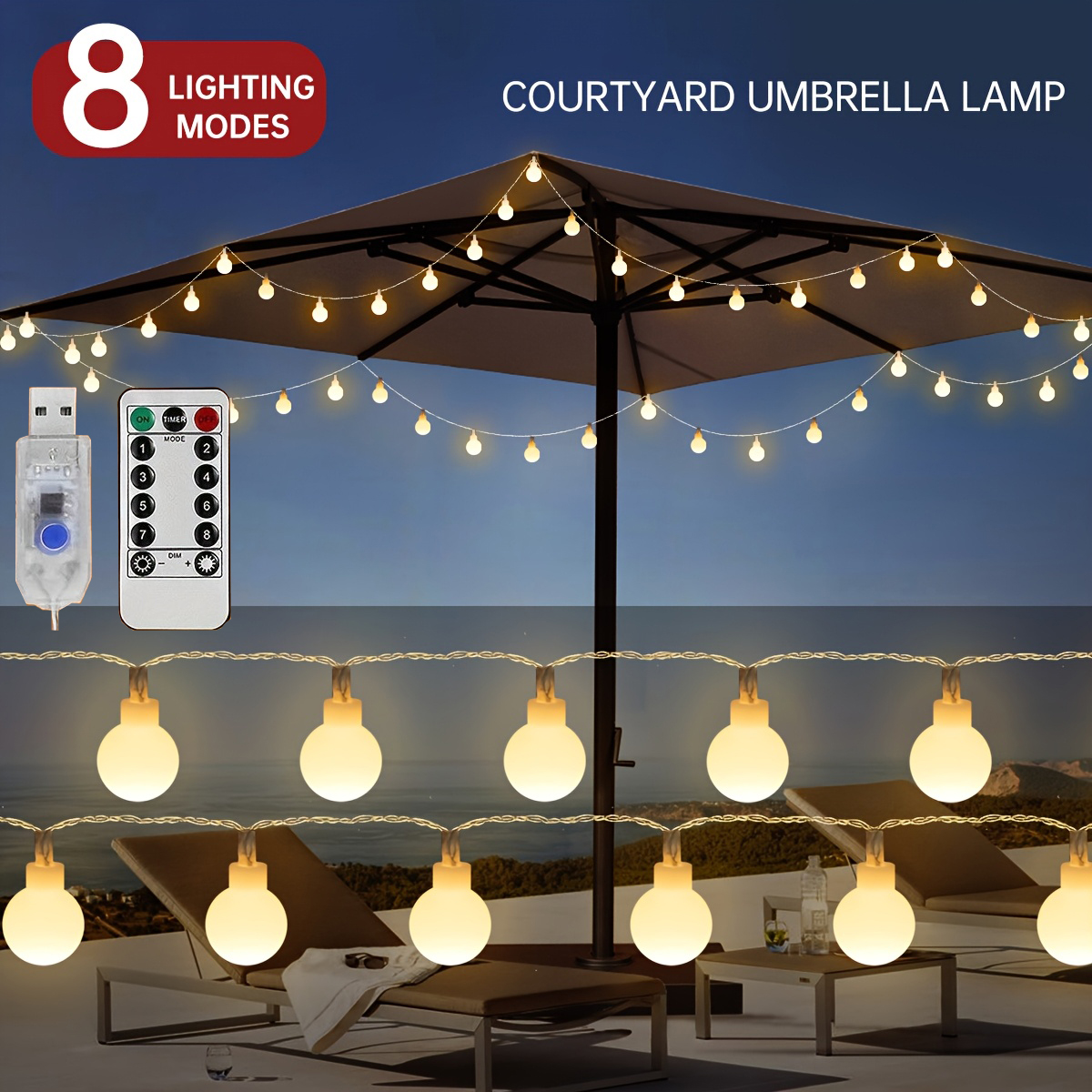 Led Fairy String Lights - USB LED Ball String Lights 6M