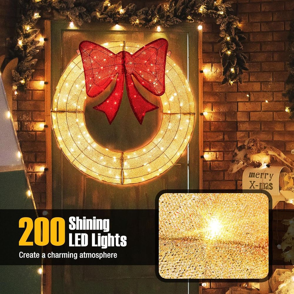 48 Inch Pre-Lit Christmas Wrea – обзор и цена Christmas Lights Outdoor