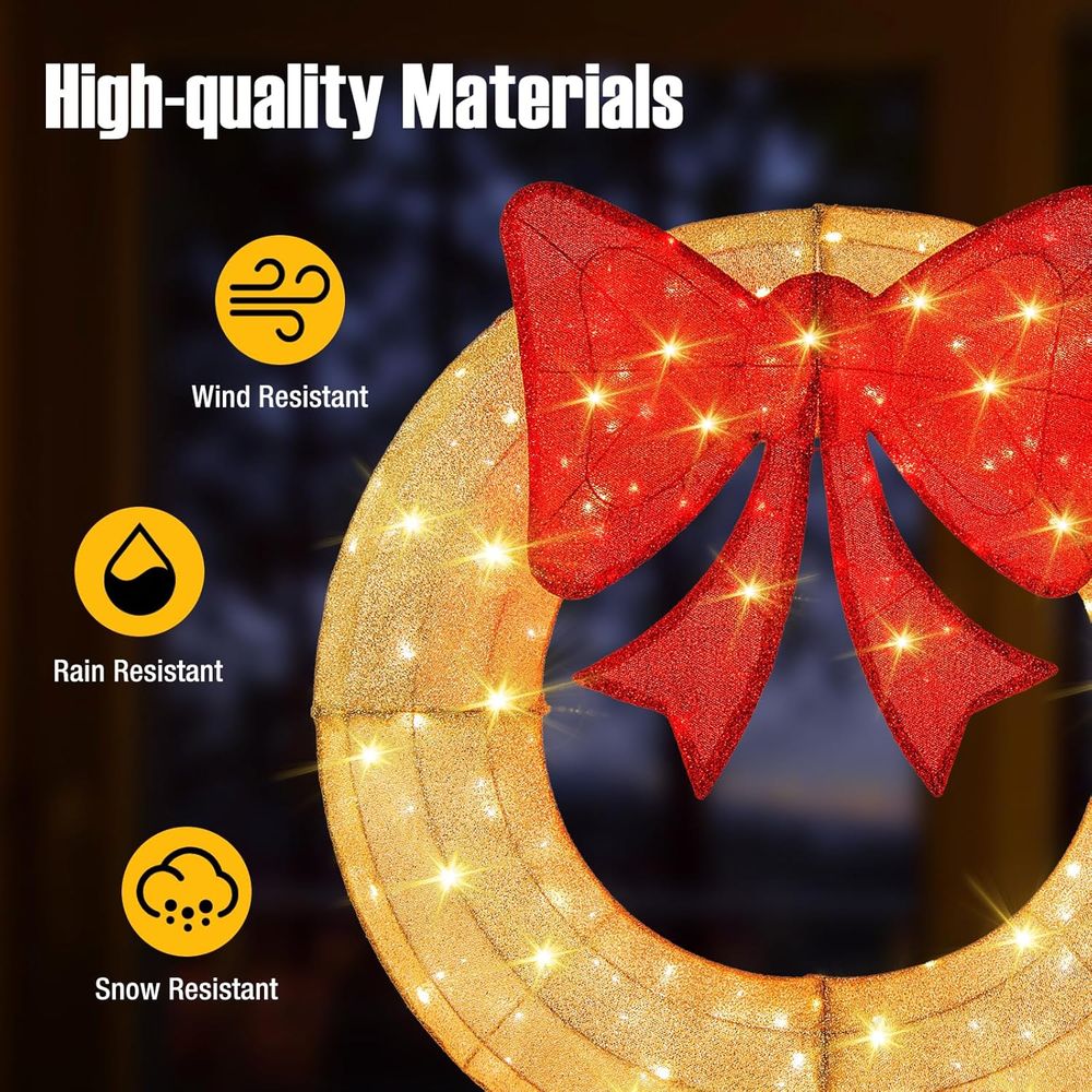 48 Inch Pre-Lit Christmas Wrea – обзор и цена Christmas Lights Outdoor