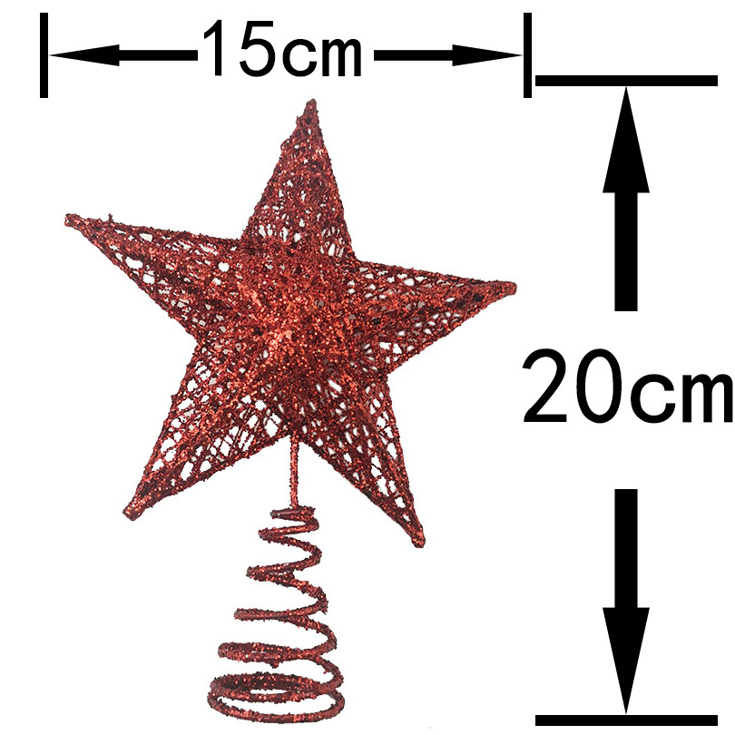 1pcs 15*20cm Gold Glitter Chri – обзор и цена Star Tree Topper