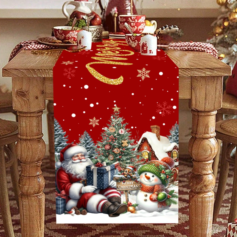 Christmas Santa Snowman Table  – обзор и цена Christmas Table Runner