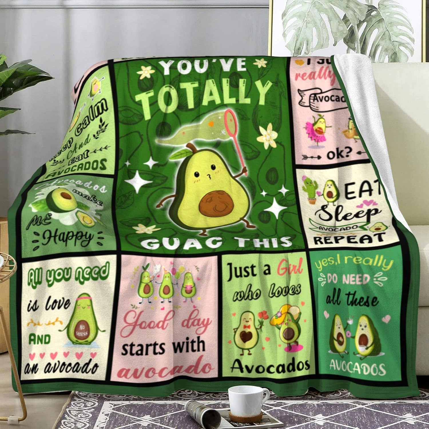 Avocado Blanket Cartoon Avocad – обзор и цена Christmas Throw Blanket