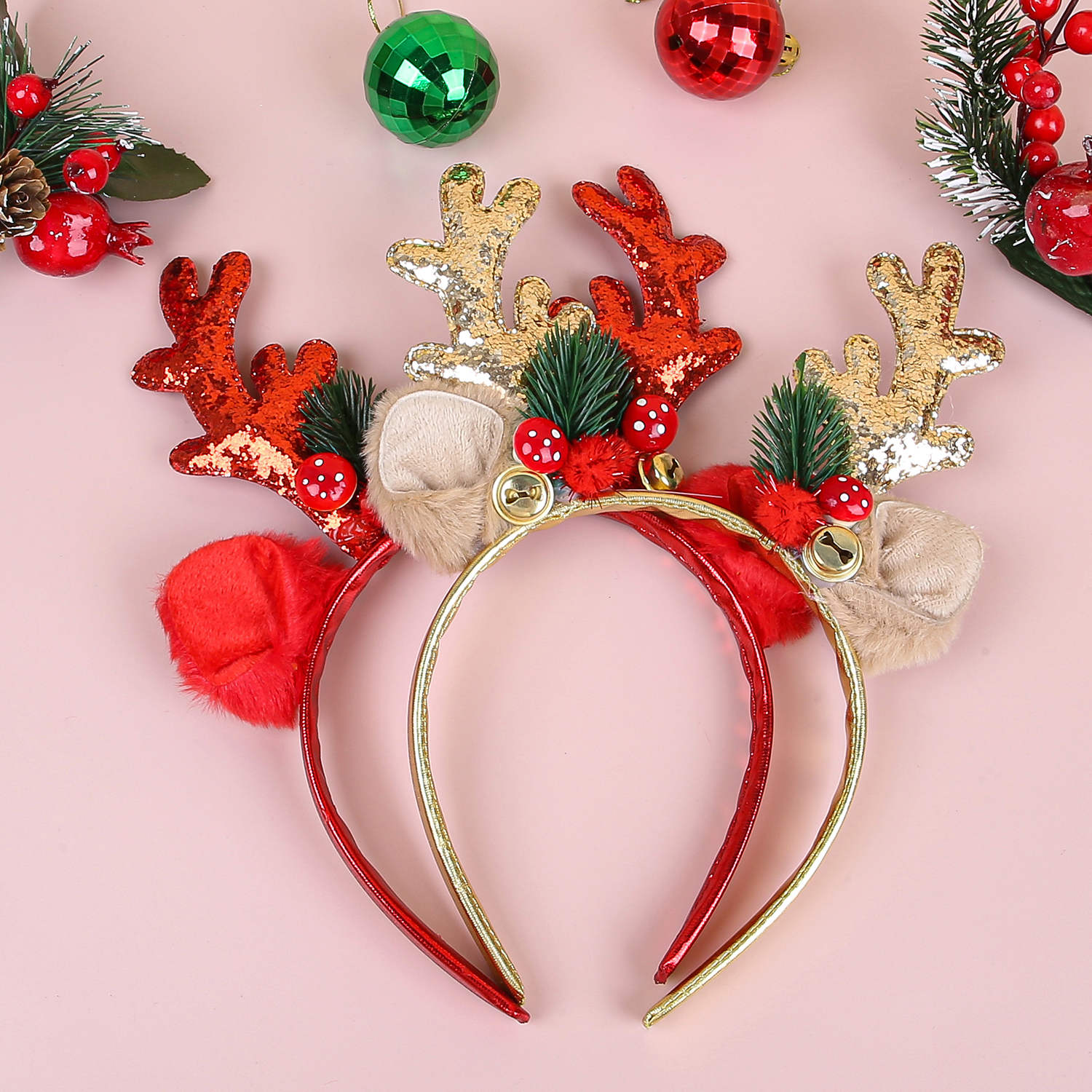 1/2pcs Christmas Glitter Deer  – обзор и цена Reindeer Antlers Headband