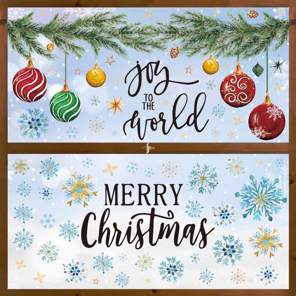 221 PCS Christmas Window Cling – обзор и цена Snowflake Window Decal