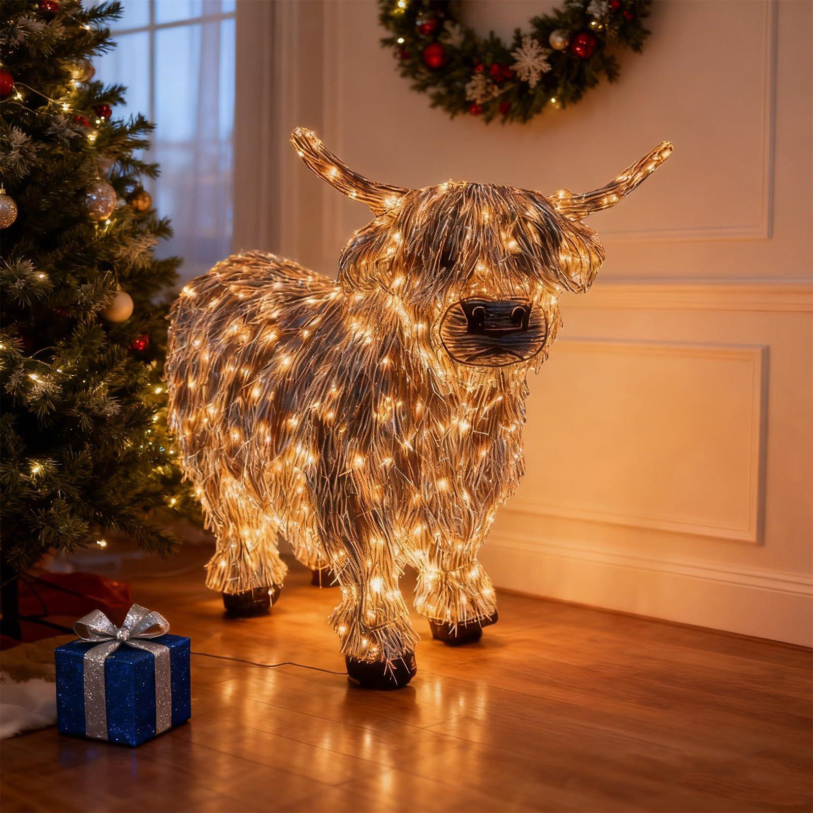 Cow Figurine Light Up 11 Inch  – обзор и цена Christmas Lights Outdoor