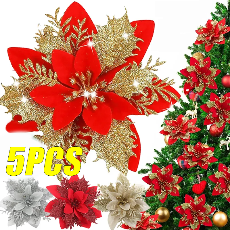 5PCS Christmas Flowers Christm – обзор и цена Christmas Tree Artificial