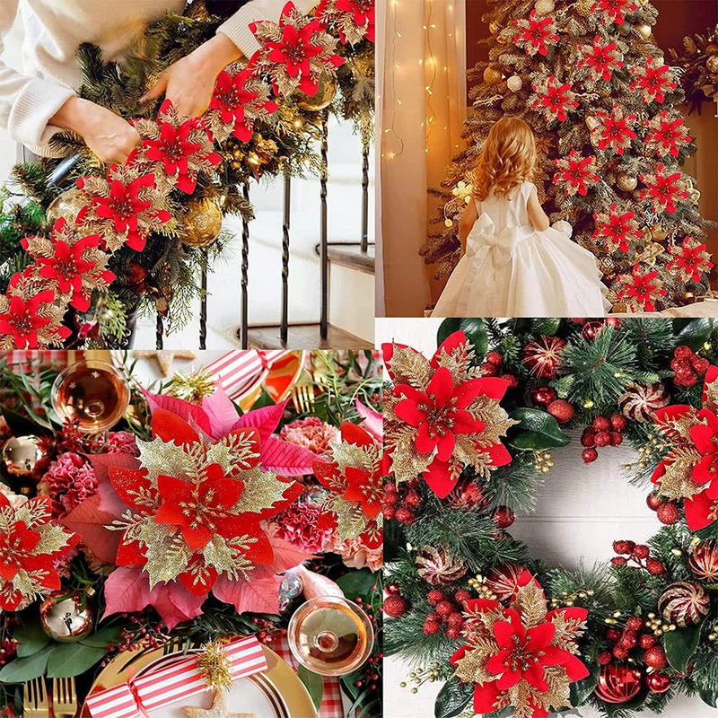 5PCS Christmas Flowers Christm – обзор и цена Christmas Tree Artificial