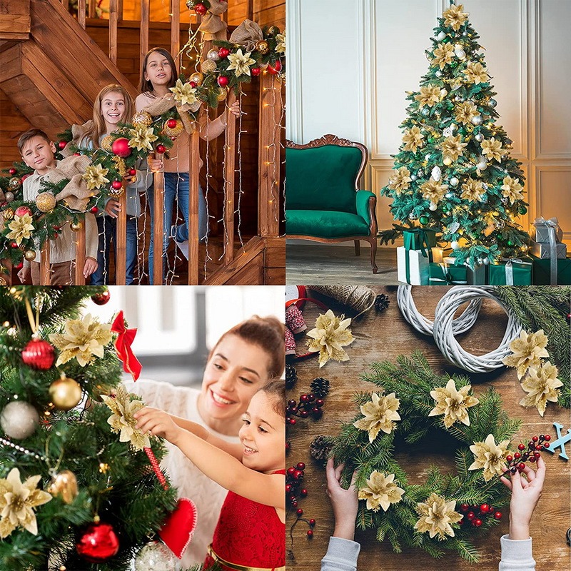 5PCS Christmas Flowers Christm – обзор и цена Christmas Tree Artificial