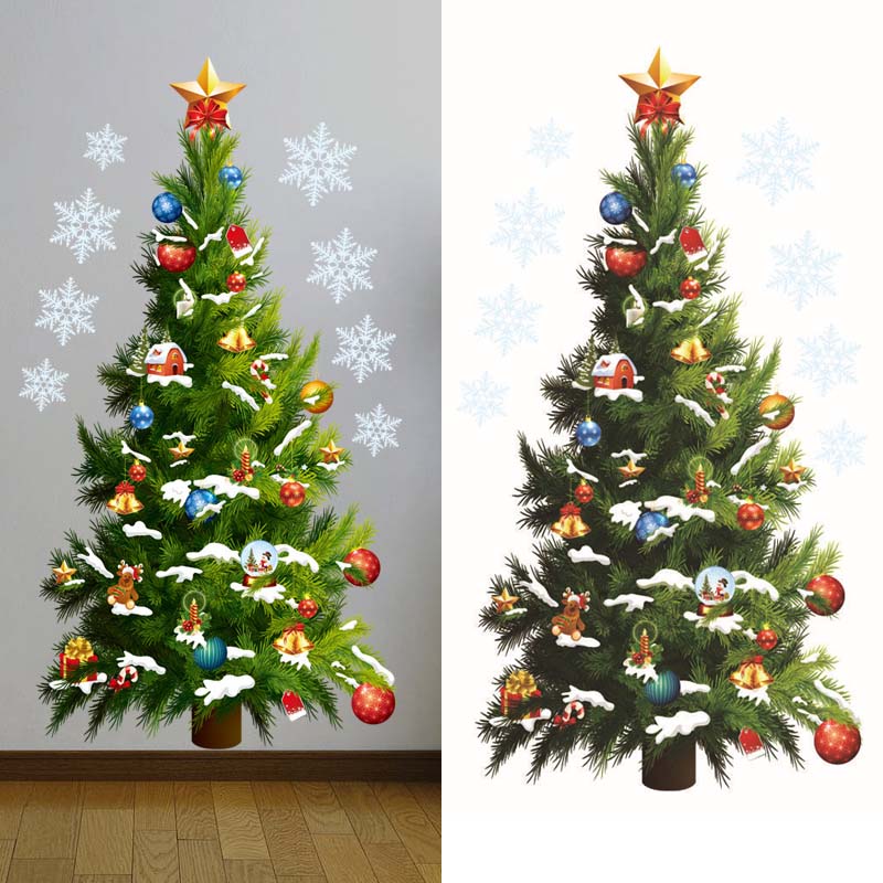 Christmas Tree Wall Stickers G – обзор и цена Snowflake Window Decal