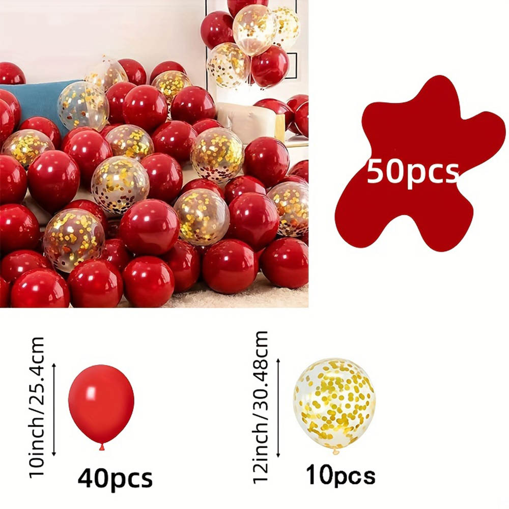 50pcs/pack Red Gold Balloon Ar – обзор и цена Tinsel Garland Decoration