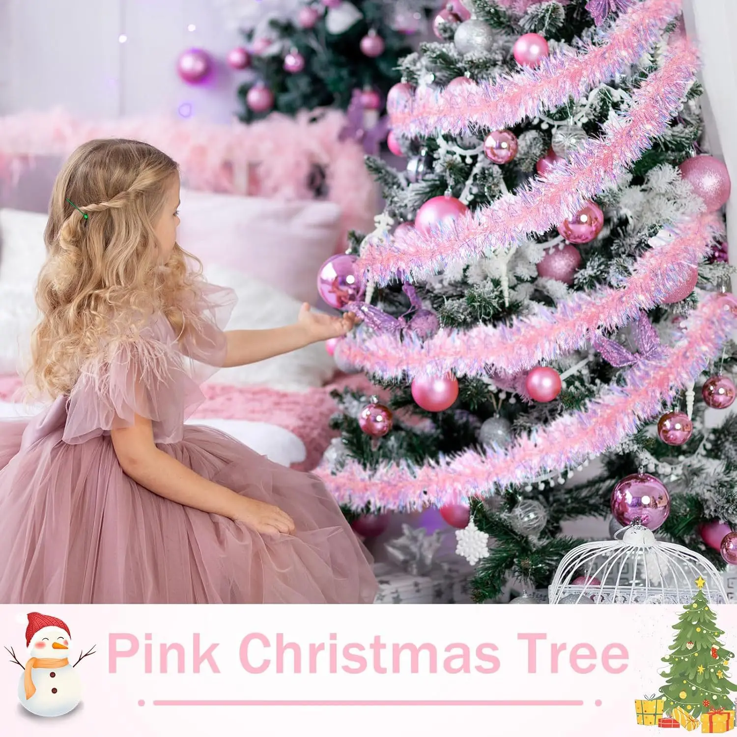 1-10PCS Pink Tinsel Garland Sh – обзор и цена Tinsel Garland Decoration