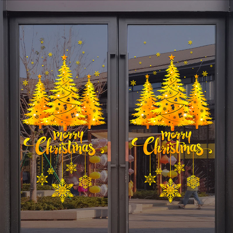 Gold Christmas Tree Snowflake  – обзор и цена Snowflake Window Decal