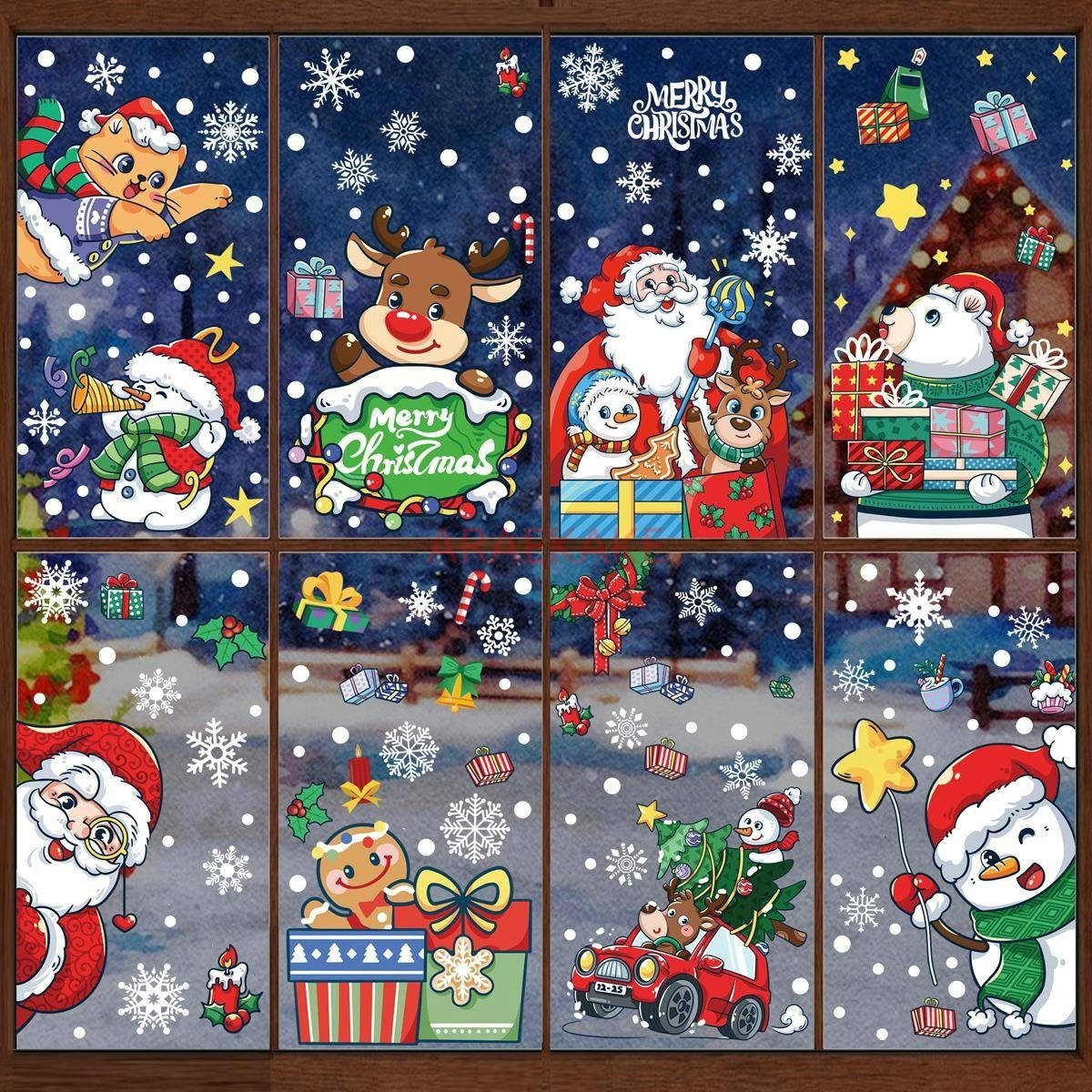 1set Snowman Static Window Sti – обзор и цена Snowflake Window Decal