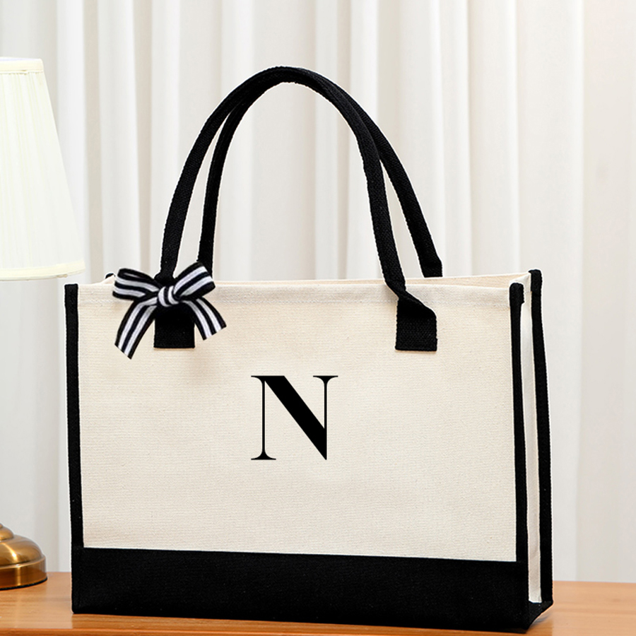Simple canvas letter tote bag  – обзор и цена Ribbon Bow Gift