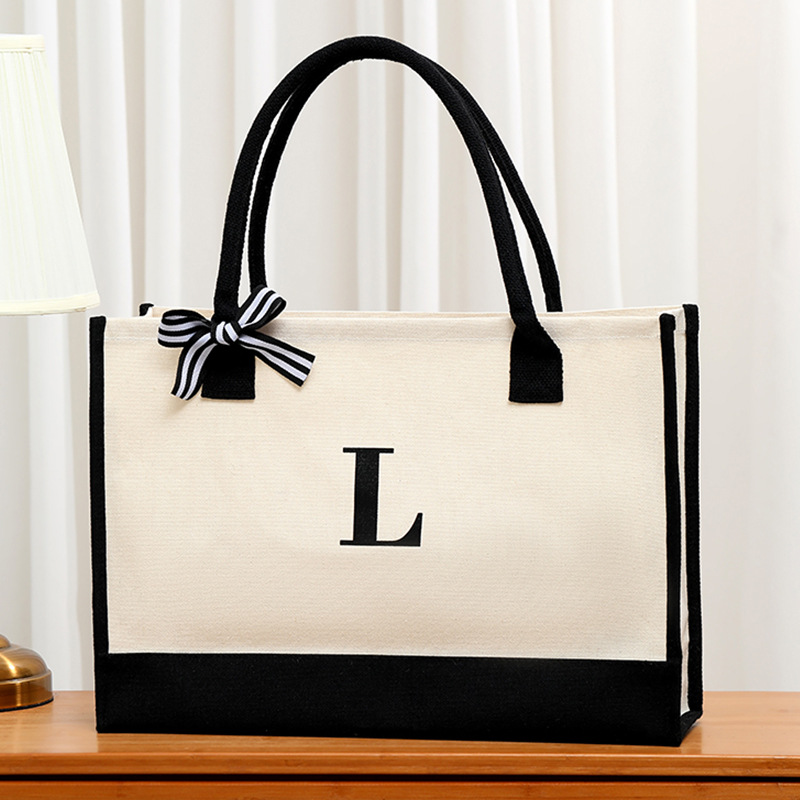 Simple canvas letter tote bag  – обзор и цена Ribbon Bow Gift