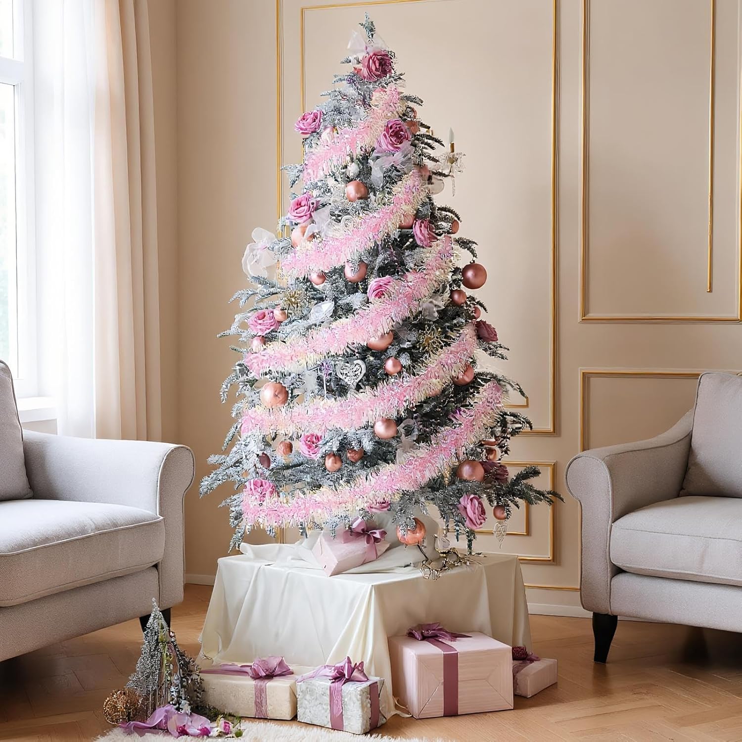 2M Pink Christmas Tinsel Garla – обзор и цена Tinsel Garland Decoration
