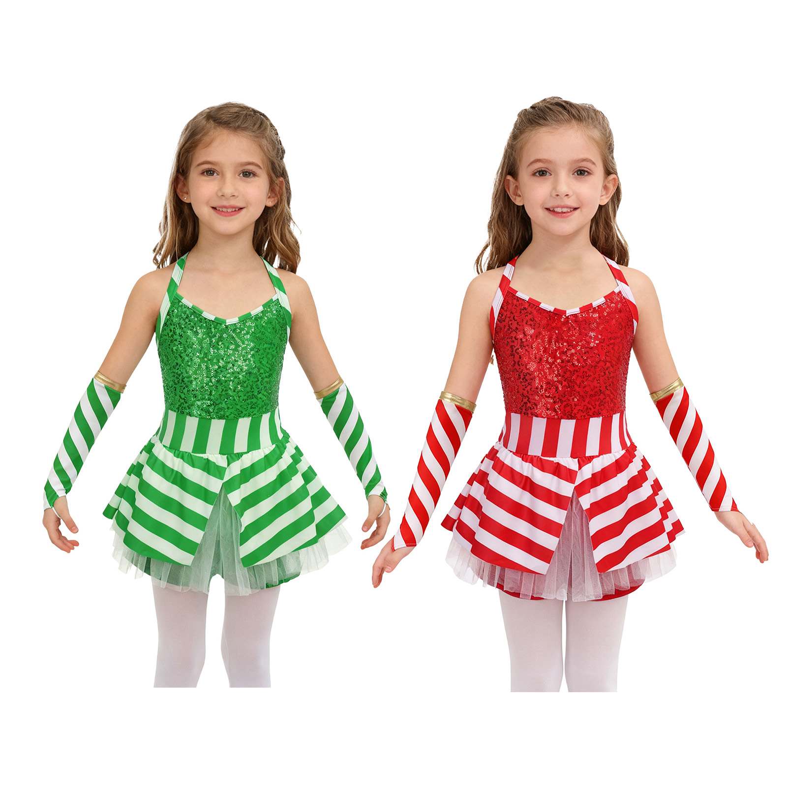Girls Christmas Candy Cane Dan – обзор и цена Elf Costume Christmas
