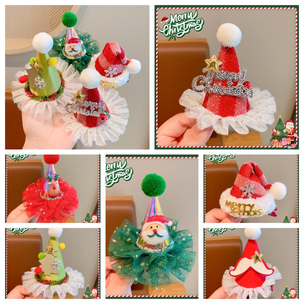 Cute Star Christmas Hair Clip  – обзор и цена Santa Hat Plush