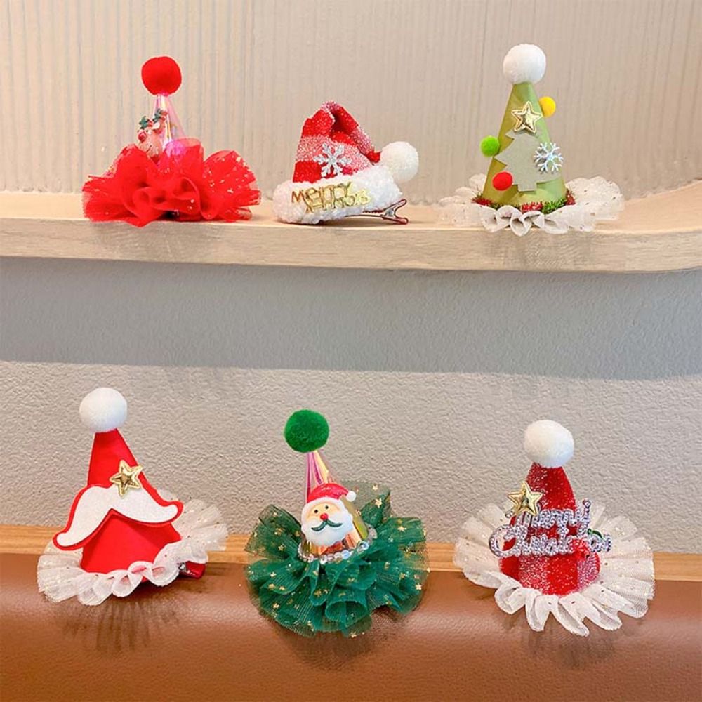 Cute Star Christmas Hair Clip  – обзор и цена Santa Hat Plush