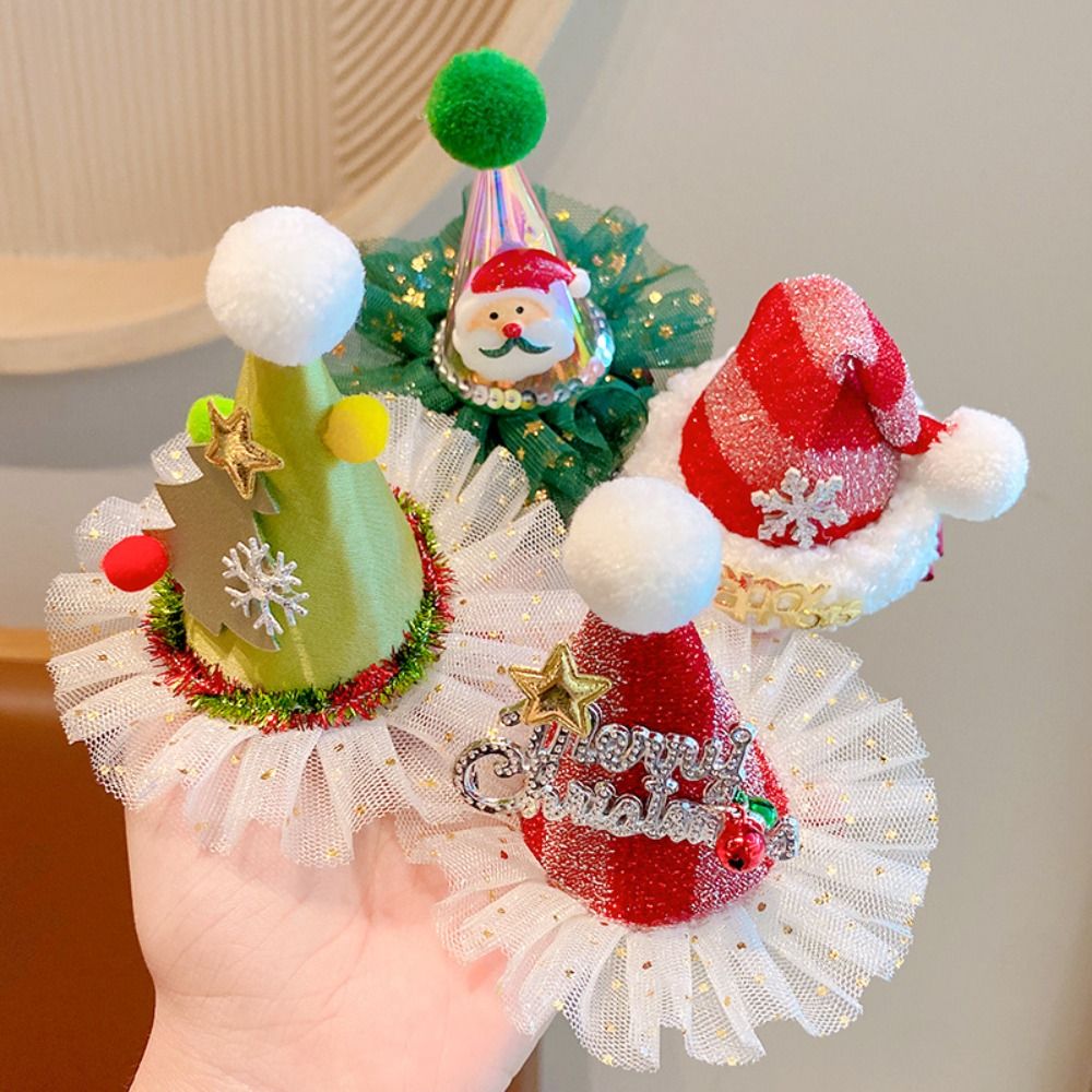 Cute Star Christmas Hair Clip  – обзор и цена Santa Hat Plush