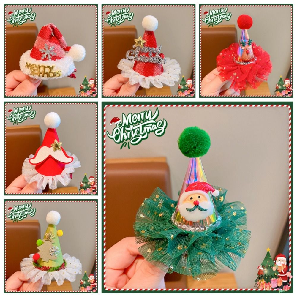 Cute Star Christmas Hair Clip  – обзор и цена Santa Hat Plush