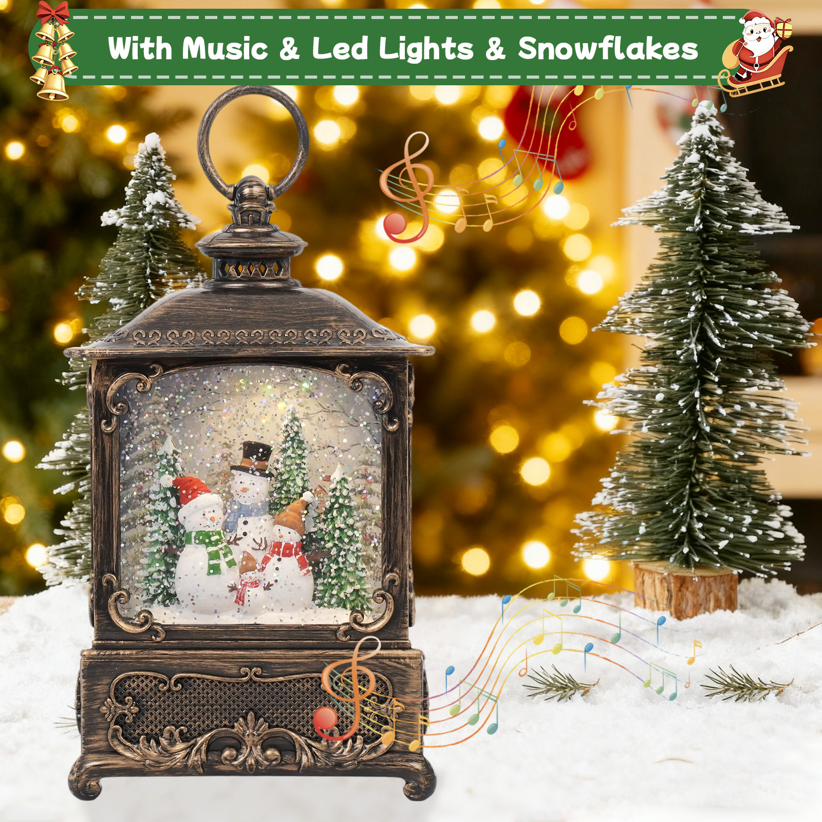Music Snow Globe Lantern with  – обзор и цена Snow Globe Musical