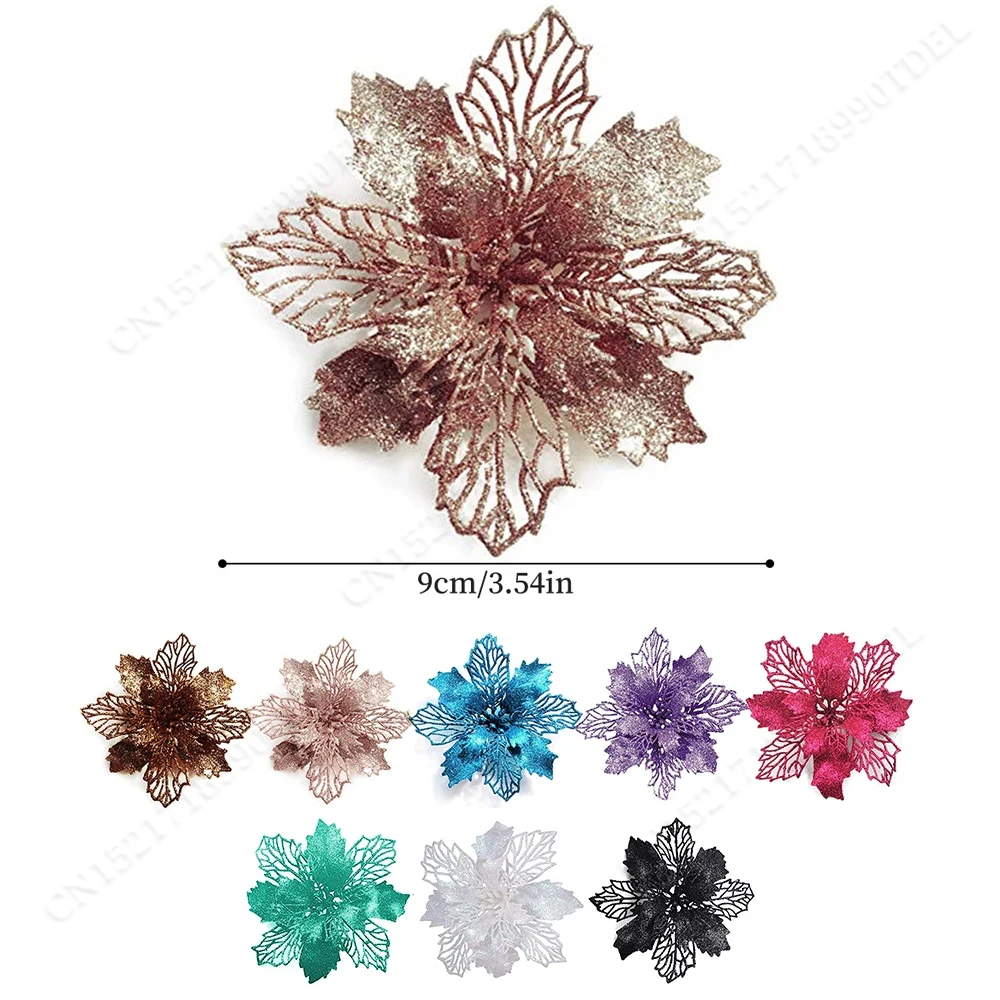5pcs 9cm Glitter Artifical Chr – обзор и цена Christmas Wreath Fake