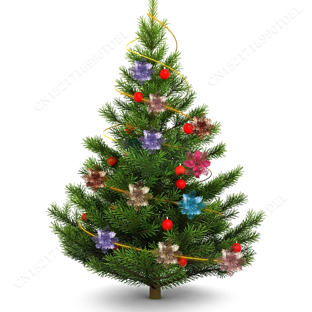 5pcs 9cm Glitter Artifical Chr – обзор и цена Christmas Wreath Fake