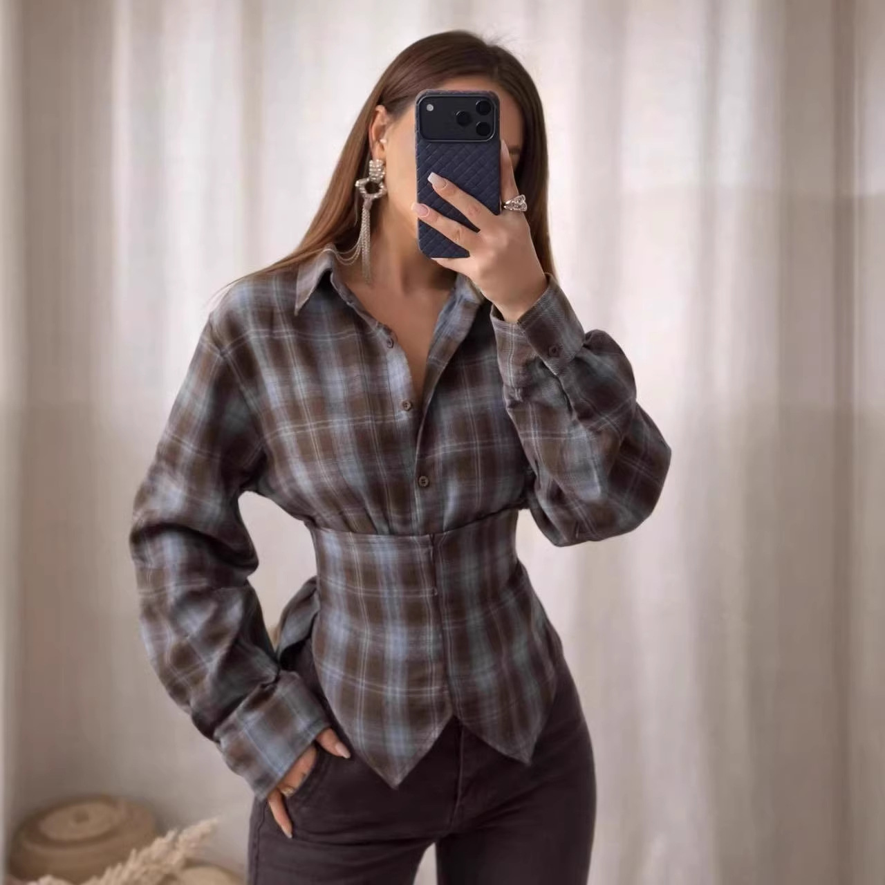 Loose Women's Plaid Blouse Vin – обзор и цена Christmas Throw Blanket
