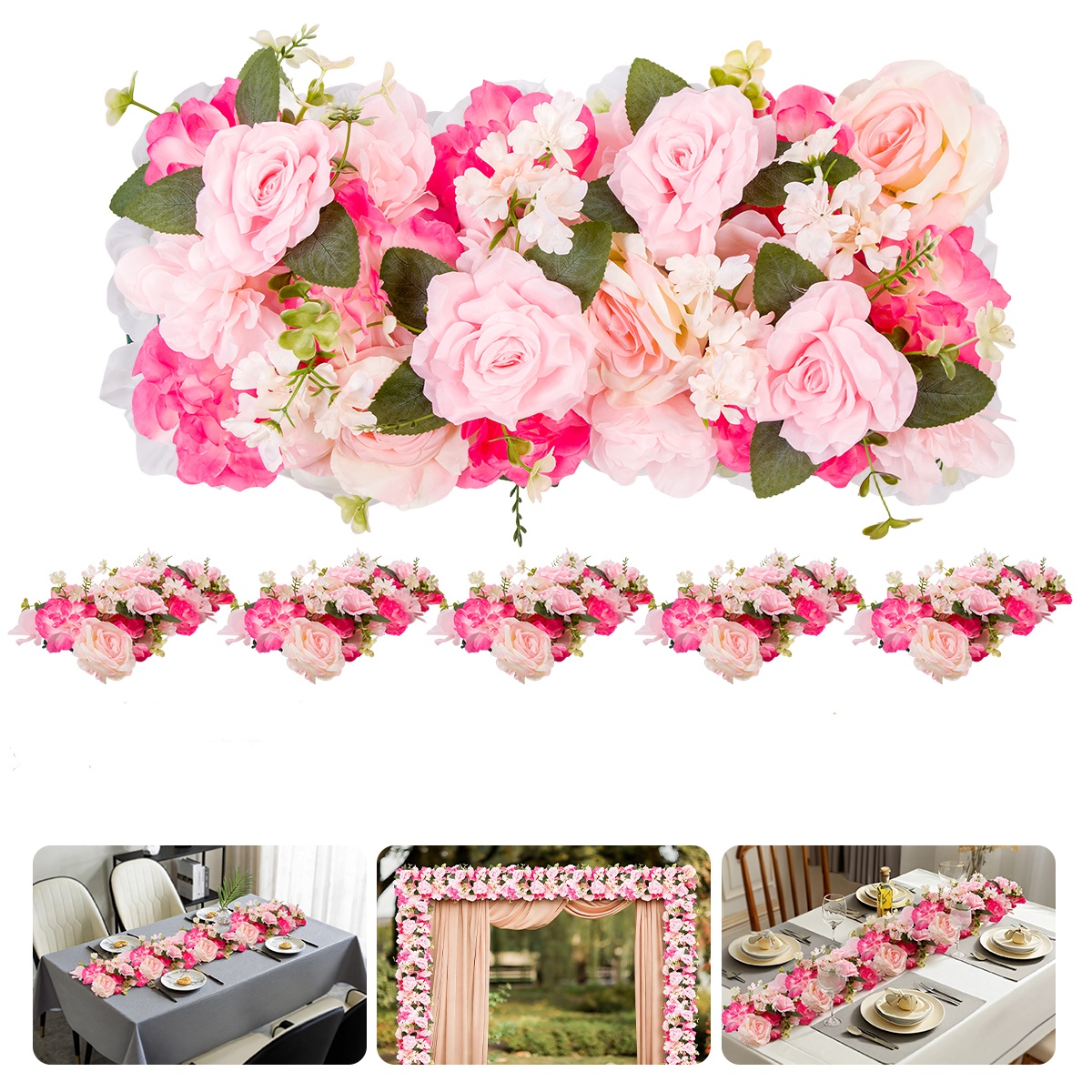 6 Pcs Artificial Flower Garlan – обзор и цена Christmas Table Runner