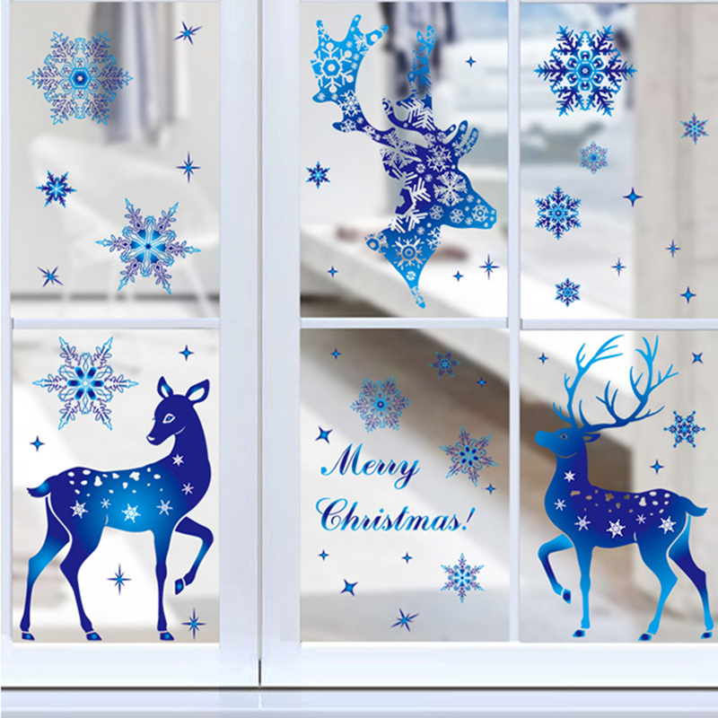 Christmas Window Stickers Elk  – обзор и цена Snowflake Window Decal