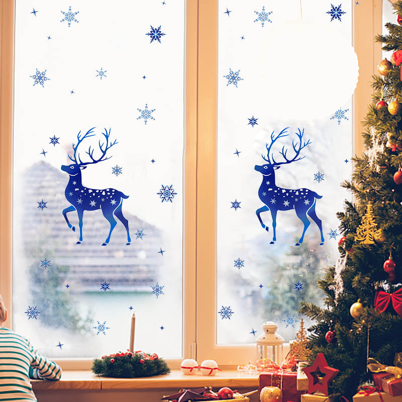 Christmas Window Stickers Elk  – обзор и цена Snowflake Window Decal