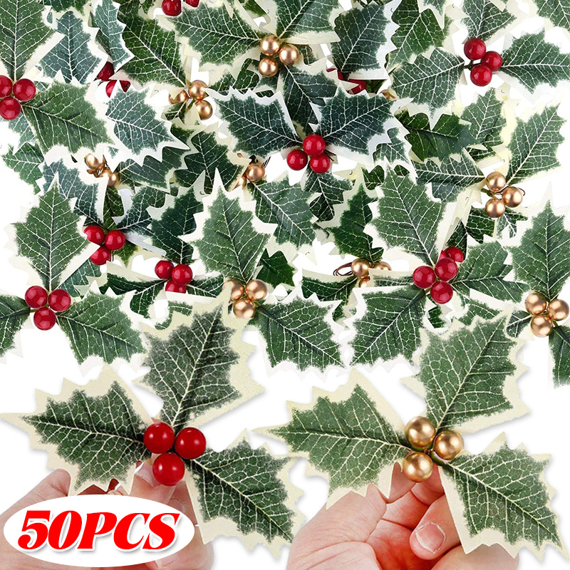 5-50pcs Christmas Holly Berrie – обзор и цена Christmas Wreath Fake
